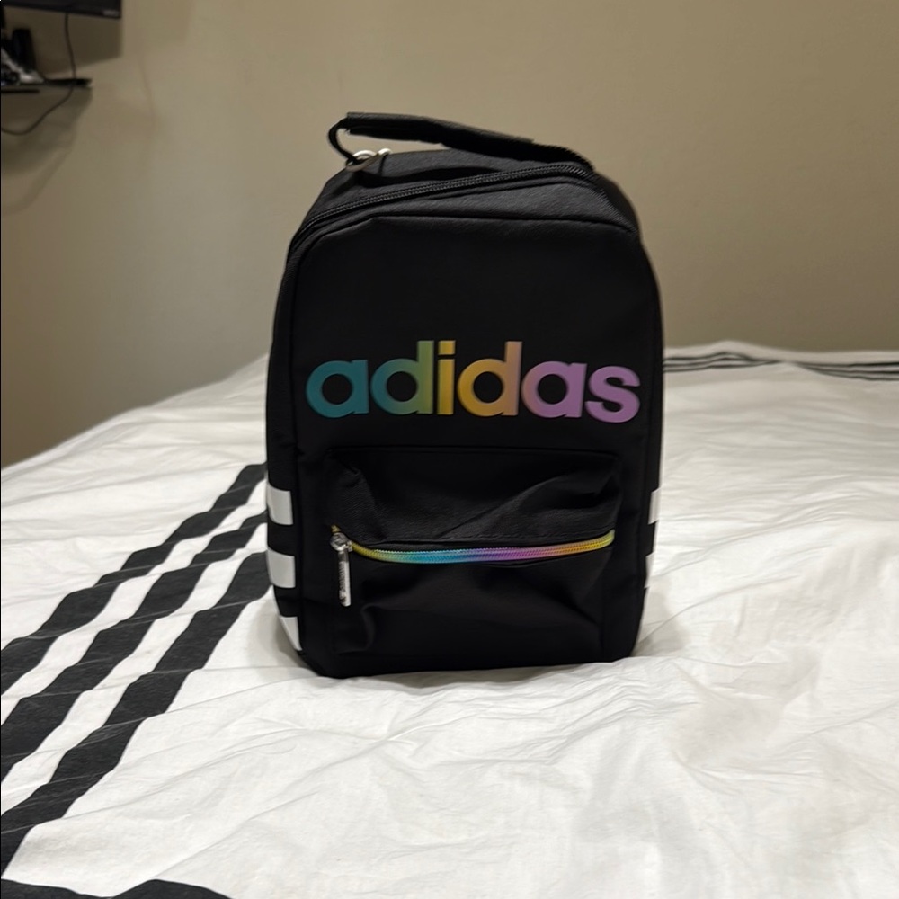 Adidas Black Backpack with Iridescent Logo